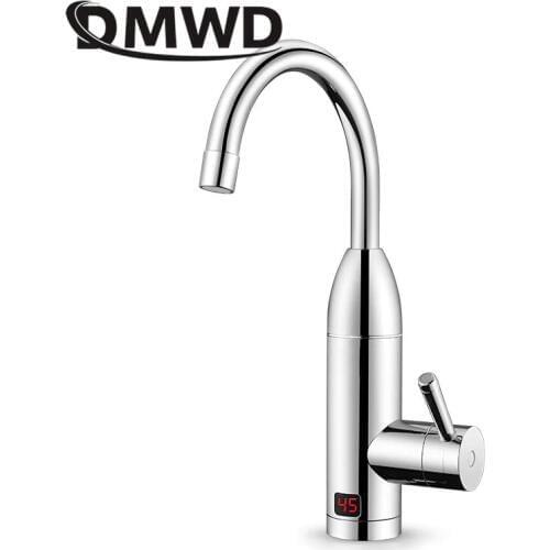 DMWD Electric instant heating faucet with LED temperature display Tankless water heater hot cold dual-use fast heating household