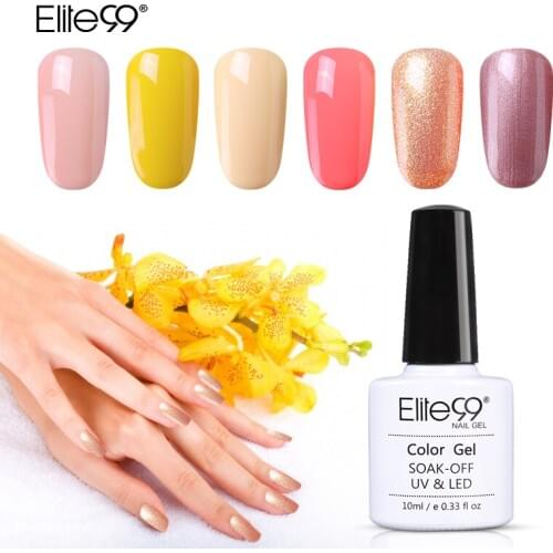 Elite99 10ml Yellow Series UV Gel Polish Soak Off Shimmer Hybrid Varnishes Semi Permanent Gel Lacquer Nail Art For Manicure