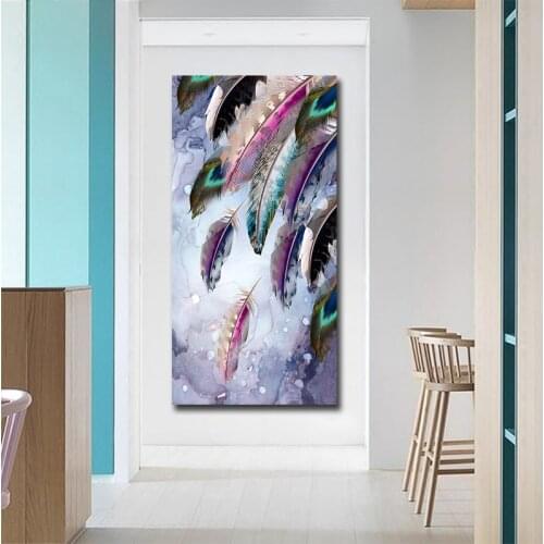 Modern Abstract Feather Canvas painting Discounted Dropshipping Posters and Prints Wall Pictures Art Home Decor free shipping