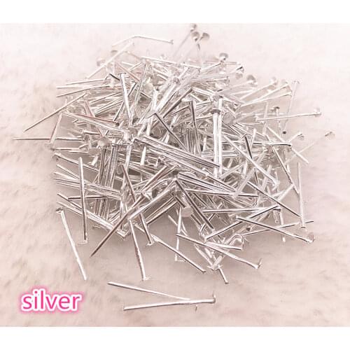 NEW 200pcs/lot 22mm Flat Head Pins Dia 0.6-0.8mm Gold/Silver/Bronze Head Pins For Jewelry Making Accessories