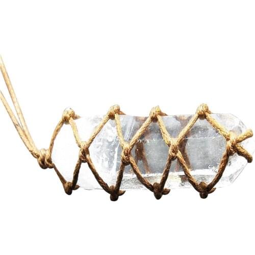 Natural White Amethyst Quartz Crystal Pendant Healing DT Gemston Wand Reiki Hangings Natural Single Tip White Crystal Column Pen