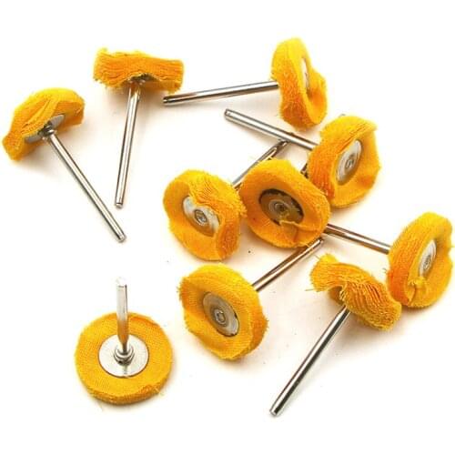 50PC 3*25mm Cotton Polishing Wheels with handle Cloth Buffing Wheel Grinder Jewelry Wood Metal Ceramics Polishing Abrasive Tools