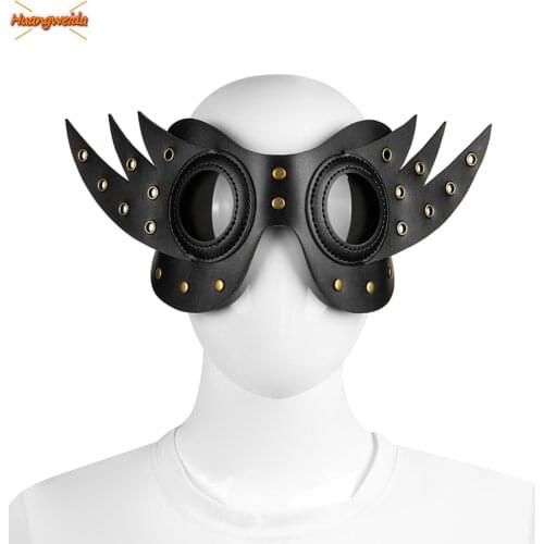 Half Face Mask Eyewear Steam Punks Prop Halloween Glasses Leather Plague Doctor Mask Carnival Cosplay Steampunk Funny Masque