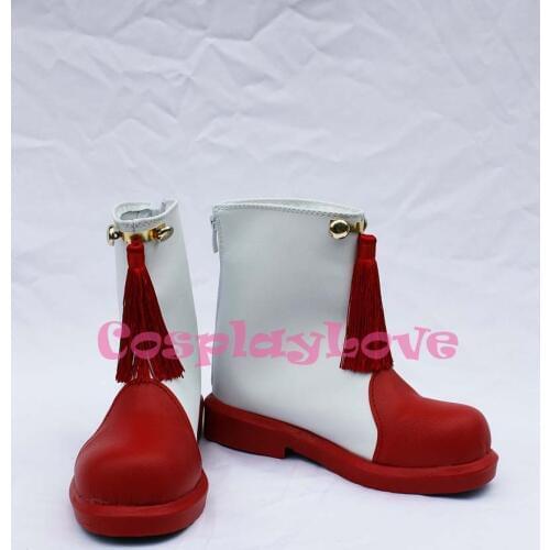 Cardcaptor Sakura Kinomoto Sakura White Dark Red Cosplay Shoes Boots Hand Made For Halloween Christmas Festival CosplayLove