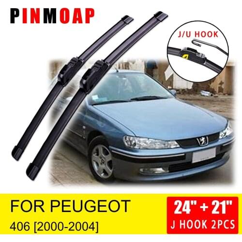 For Peugeot 406 2000 2001 2002 2003 2004 Front Wiper Blades Brushes Cutter Accessories U J Hook
