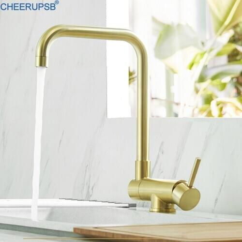 Fold Faucet Kitchen Sink Gold Tap Hot Cold Mixer Grifo 360 Degree Rotation Swivel Window Torneira Stainless Steel Folding Grifos