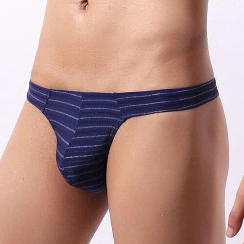 Men Underwear Sexy Briefs Mesh Low-Rise Triangle Briefs Comfortable Breathable Striped Underpants Pouch Male Panties Clothes New