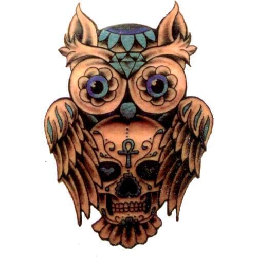 Skull Owl Waterproof Temporary Tattoo Sticker Fake Tattoo Tatuajes Kids Tatoo Harajuku The Flash Tattoo Bachelor Party
