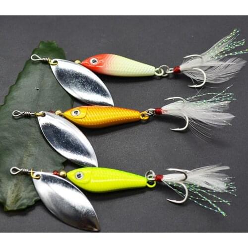 8g/11g/20g 3D Eyes Anti-Corrosion Bionic Metal Fishing Lures Artificial Rotating Sequins Bait Freshwater Fishing Hard Bait