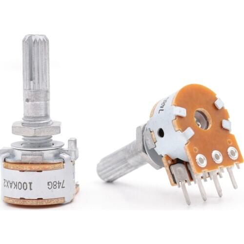 1PC VOLUME POTENTIOMETER Japan ALPS RK16 50KA 100KA Stereo LOG Attentuator for Vintage Audio Amplifier CD Turntable DAC DIY