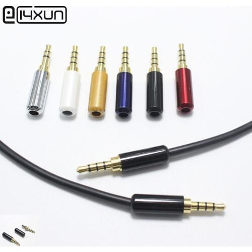 10pcs 3.5mm 4 Pole Copper Headset Plug 3.5 Audio jack Plugs Headphone Connector Stereo Earphone DIY Repair parts
