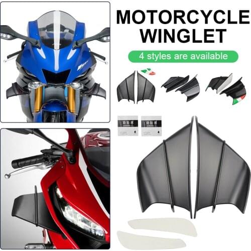NEW 2pcs Motorcycle Winglet Aerodynamic Spoiler Wing Carbon ABS Fiber with Adhesive for Yamaha YZF R1 R6 R25 BMW S1000RR