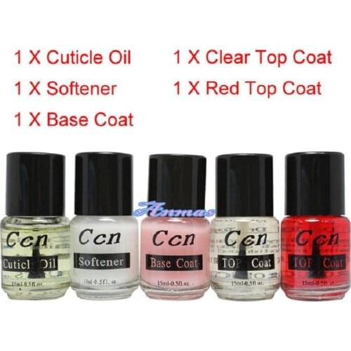5 pcs Nutrition Softener Base Top Coat Base Coat Nail polish Nail Art Kit tool