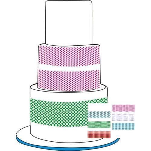 6PCS Geometric Fondant Cake Stencils Lace Cake Border Decoration Stencils 85x250MM