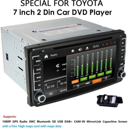 7"2Din Car DVD Player For Toyota RAV4,PradoHilux,Terios,Camry,Auris Universal Mirrorlink GPS RADIO SWC BT SD USB rds am fm radio