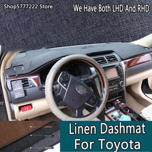 Car styling Linen noslip dashmat dashboard cover for toyota 86 camry Harrier rav-4 corolla altis axio mark x yaris vios crown