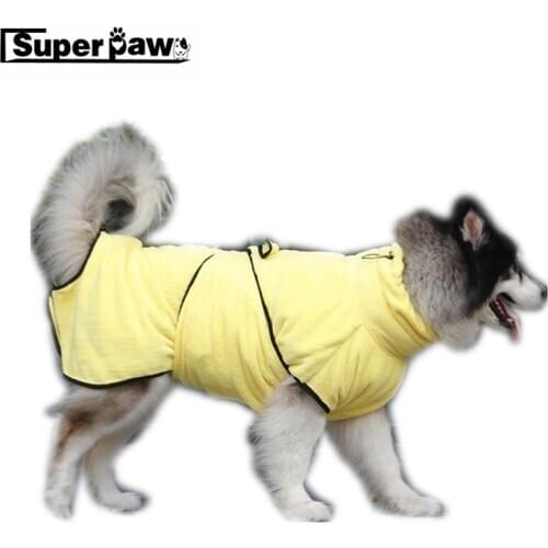 Dog Bathrobe Absorbent Quick Dry Winter Warm Pet Clothes For Small Medium Large Dogs Microfiber Drying Towel Alaska Corgi CTC09