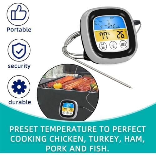 Food Cooking Bluetooth Wireless BBQ Thermometer With Six Probes and Timer For Oven Meat Grill Free App Control Dropshipping