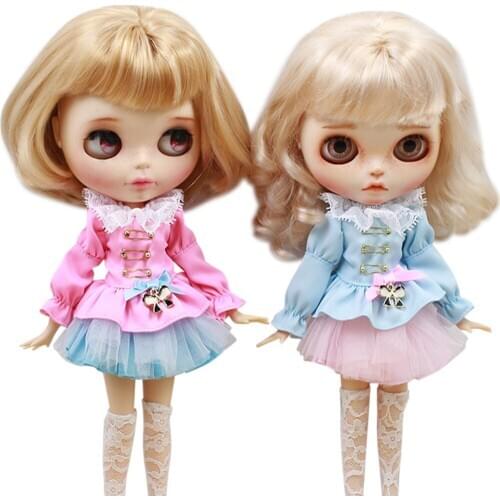 Blyth ICY Licca 1/6 doll accessories vintage style pink and bule suit free shipping