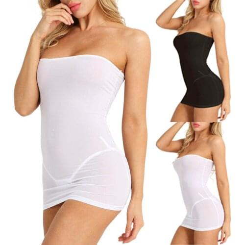 One-Piece Transparent Dresswear Women Bodycon Cocktail Party See-through Mini Dress Nightwear Erotic Underwear Cotton High Waist