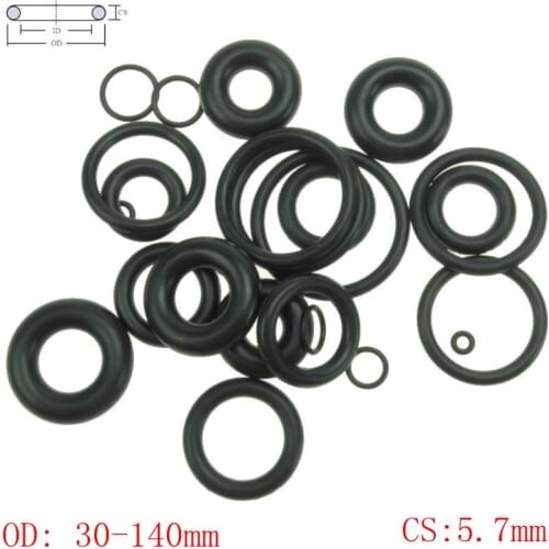 CS 5.7mm OD30-140mm NBR Rubber O Ring O-Ring Oil Sealing Gasket Automobile Sealing