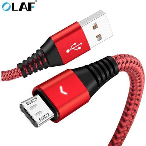 OLAF Micro USB Cable LED Lighting USB Charger Cable For Samsung S7 Xiaomi Redmi 4X Note 4 Phone Data Reversible Charging Cable