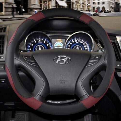 PU Leather Car Steering-wheel Cover Massage Breathable Fabric Braid free shipping steering wheel cover cubre volante dacia cover