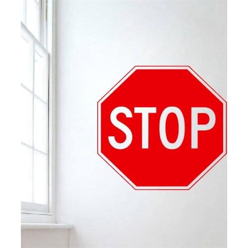 Creative Stop Sign Wall Decal Livingroom Traffic Signs Wall Stickers For Kids Rooms Art Mural Removable Modern Home DIY SYY649