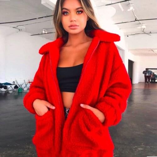 S-3xl 2019 New Autumn Thick Plush Big Pocket Ladies Jacket Coat Fashion Street Wind Cool Girl Warm Top