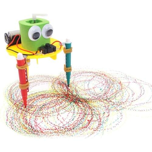 DIY Cute Doodle Drawing Robot Science Experiment School Kids Helping create patterns stimulating creativity Educational Toy gift