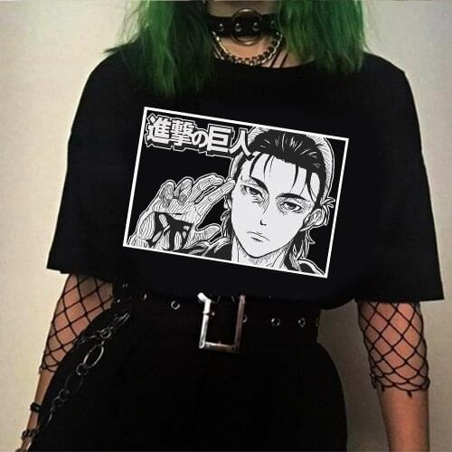 Attack on Titan AOT T-Shirt Men Cotton T Shirt Anime Eren Jaeger Clothes Tops Tees Camiseta Camiseta