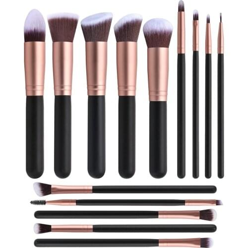 14pcs Foundation Concealer Eyeshadow Makeup Brushes Set Eye Shadow Blending Eyeliner Pincel Rose Gold Make Up Brush