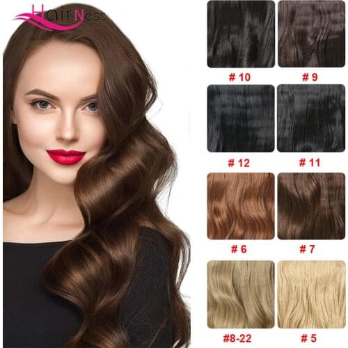 Hair Nest Clip In Wavy Hair Extensions Natural Curly One Piece 190g Synthetic Braiding Hair Extensions 24 inch Curly Hair