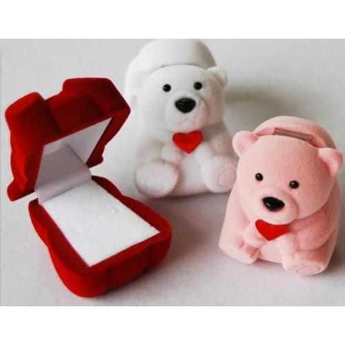 Fashion New Velvet Bear Jewelry Gift Box For Rings And Small Earrings Pendant Necklace Jewelry Packaging