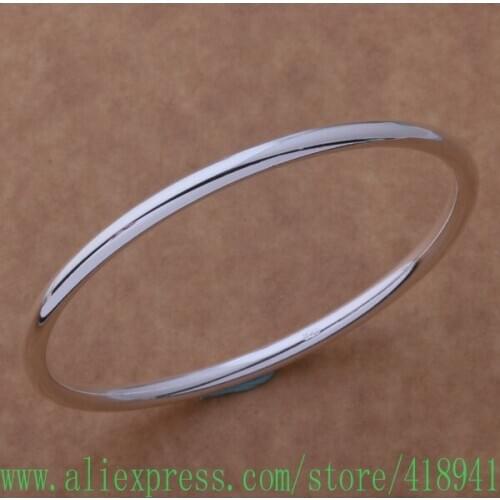 Silver Plated bangle bracelet, Silver Plated fashion jewelry Circle the bracelet /dyfampma azhajqoa AB055