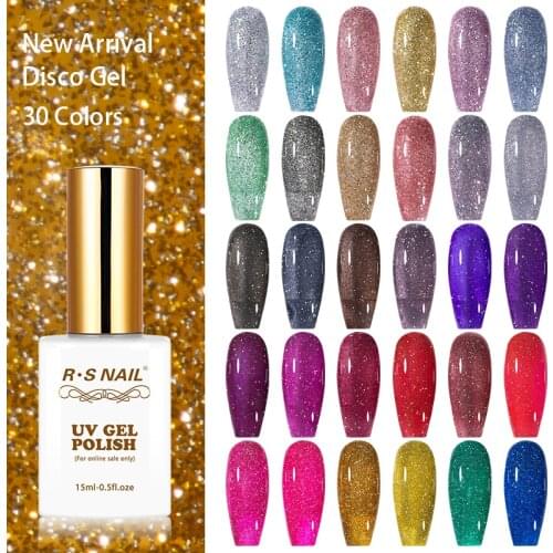 RS NAIL 15ml Disco Nail Gel The 2021 New fashion classic Nail Art Varnish Water-based UV LED Varnish Permanent Nail Art varnish