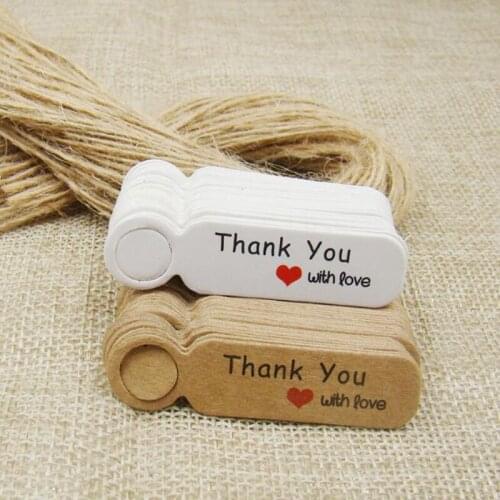 Thank you Handmade Kraft Paper Round Hangtag Hand Made Labels DIY Wedding Party Decorative Articles LX3821