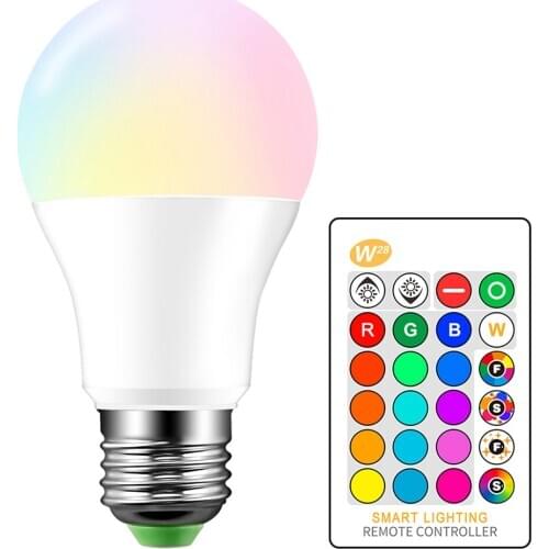 LED RGB LED Light Bulb Smart Lighting Lamp Color Change Dimmable With IR Remote Controller 3W 5W 10W Smart Bulb 20Jun15