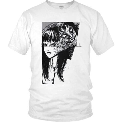 Tomie Junji Ito Uzumaki T Shirt Men Short Sleeve Cotton T-shirts Harajuku Horror Manga Anime Tee Tops Graphic Tshirts Gift Idea
