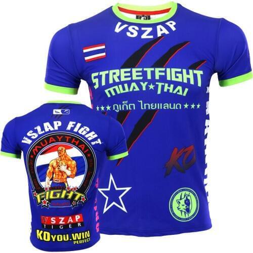 VSZAP Boxer Muay Thai T-shirt Boxing Jerseys Tiger Muay Thai Mma Rashguard Jiu Jitsu Sauna Suit Rashguard Mma T Shirt King