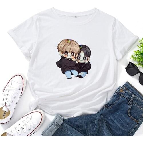 Cute Cartoon Anime Pattern Woman T Shirt Top Cotton O-neck Short-sleeved T-shirt Women Summer Casual Fashion Camisetas Mujer