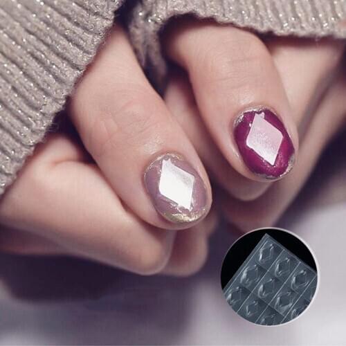 1 Sheet Nail Gemstone Stencil Guides Mould Manicure Plastic Sheet Nail Art Gem Mold Sticker DIY Hollow Nail Art Salon Tips Tools