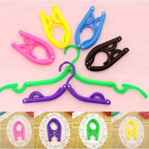 1pc Foldable Clothes Drying Racks Hanger Portable 6 Colors Bulk Flocked Clothing Non Slip Ultra Thin Folding Coat Hangers