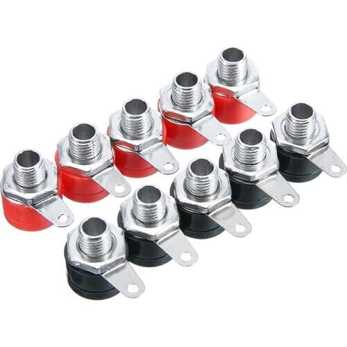10Pcs 4mm Female Banana Plug Socket Connector 4mm Banana Binding Post Amplifier Terminal Connectors