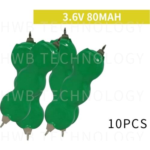 10pcs/lot 3.6V 80mAh NI-MH button battery Rechargeable Button batteries PLC industrial control battery