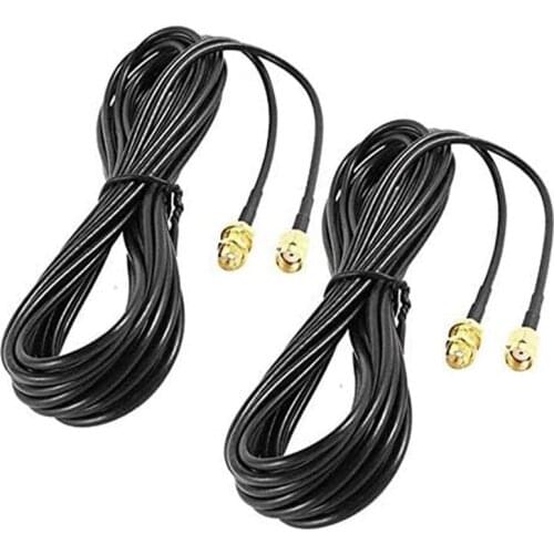 2Pack 33Ft Wifi Antenna Extension Cable RP-SMA Male To Female Connector For Wireless LAN Router Bridge
