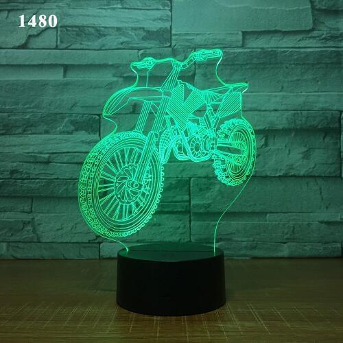2019 3D Extremity Motorcycle LED Cool Boy Gift Night Light LED Desk Table Lamp RGB Gradient Child Birthday New Year Gifts
