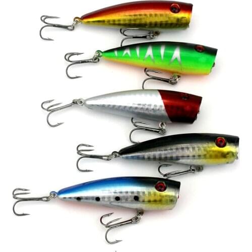 30Pcs 7cm 9g Floating Popper Fishing Lure Hooks Bait 3D eyes Outdoor Fishing Accessories Topwater Fishing Baits For Angler