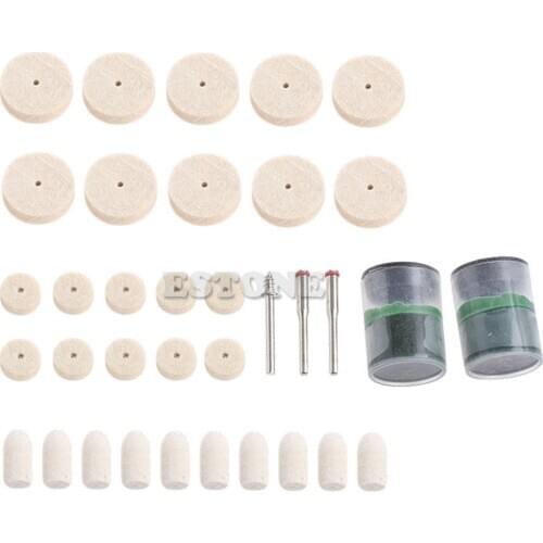 35Pcs Soft Felt Polishing Buffing Burr Wheel Kit For Dremel Rotary Tools 1/8" Drop Ship Support