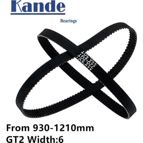 3D Printer Parts GT2 6mm Closed Loop Rubber Timing Belt 930 950 960 976 1000 1040 1100 1110 1136 1140 1164 1180 1210mm 2GT 1pcs